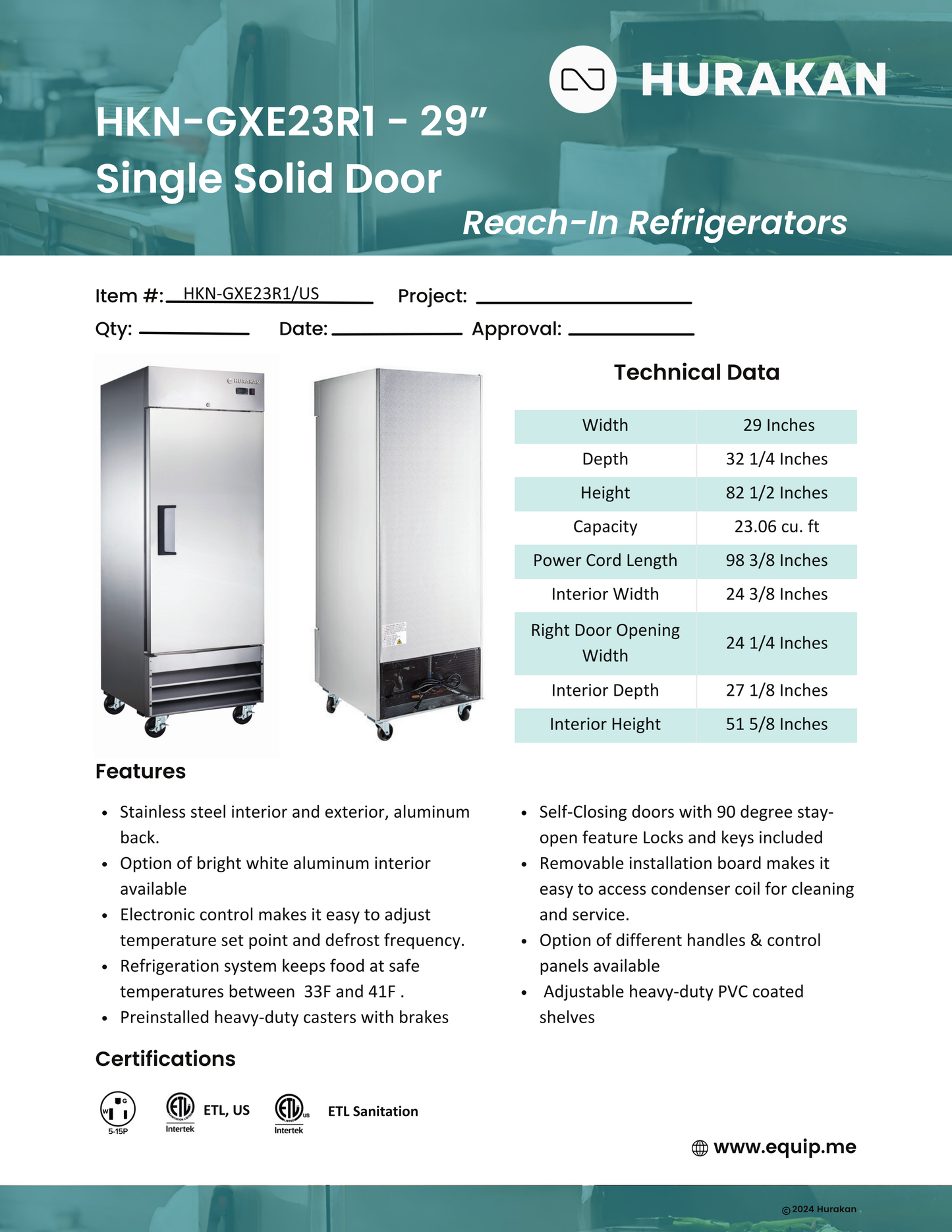 Solid Door Refrigerator