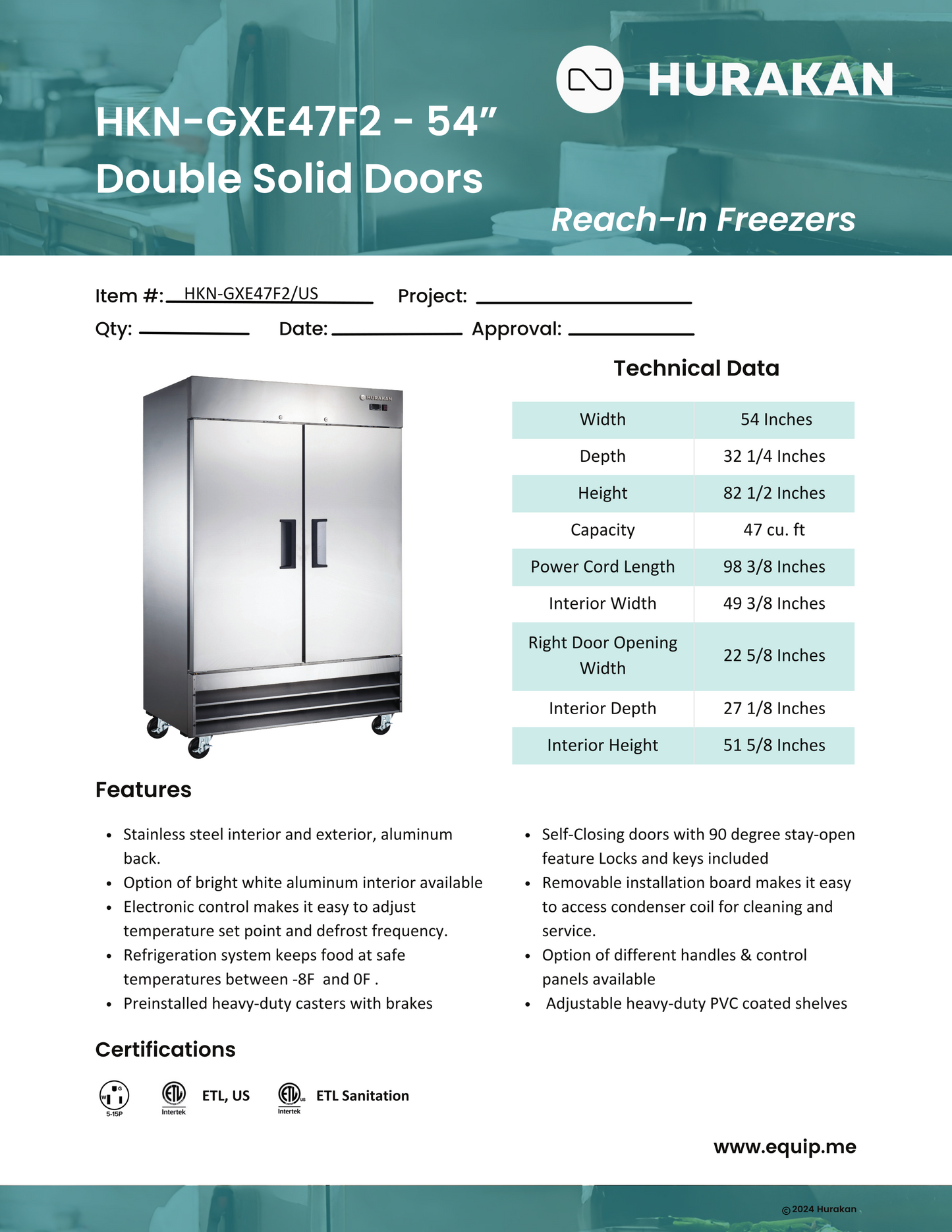 Solid Door Freezer