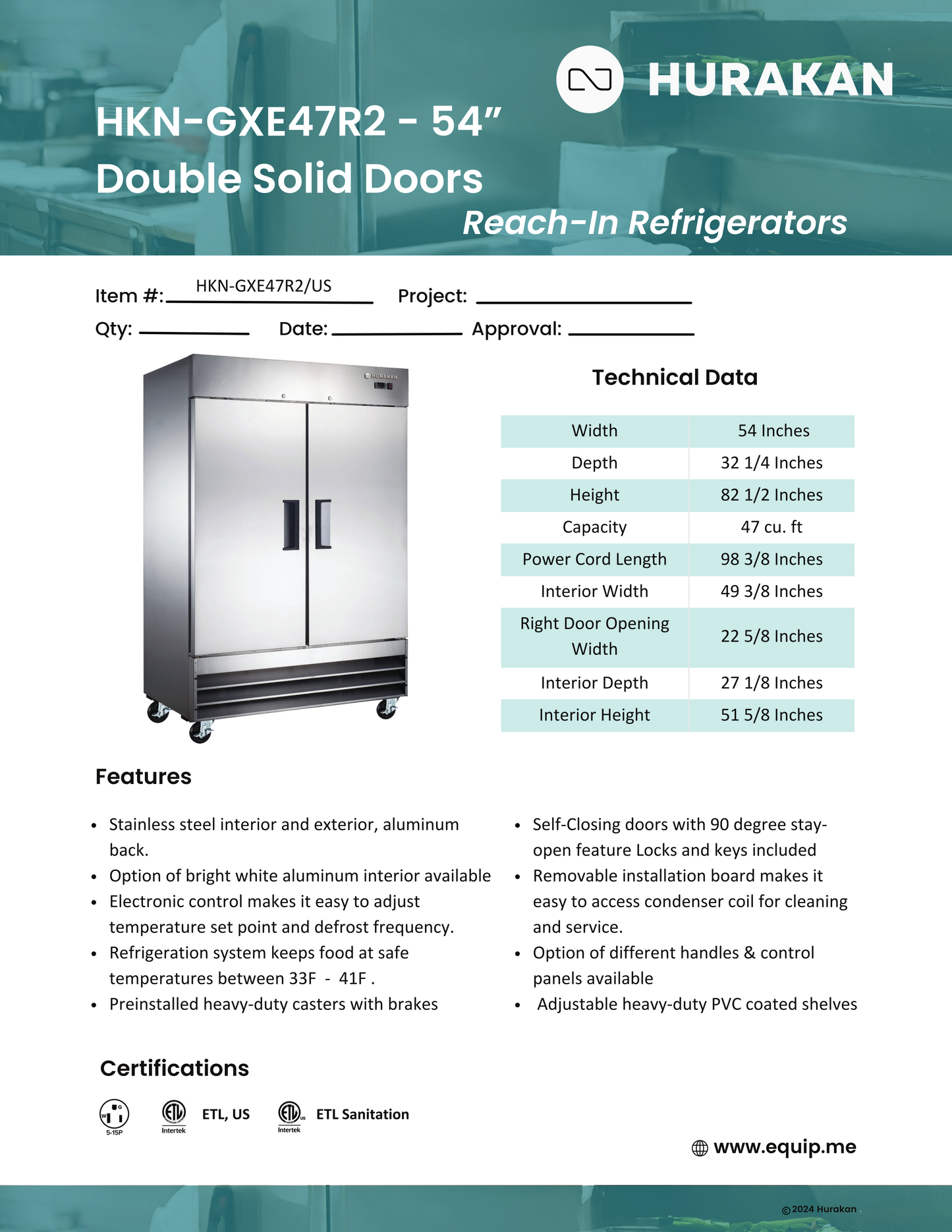 Solid Door Refrigerator