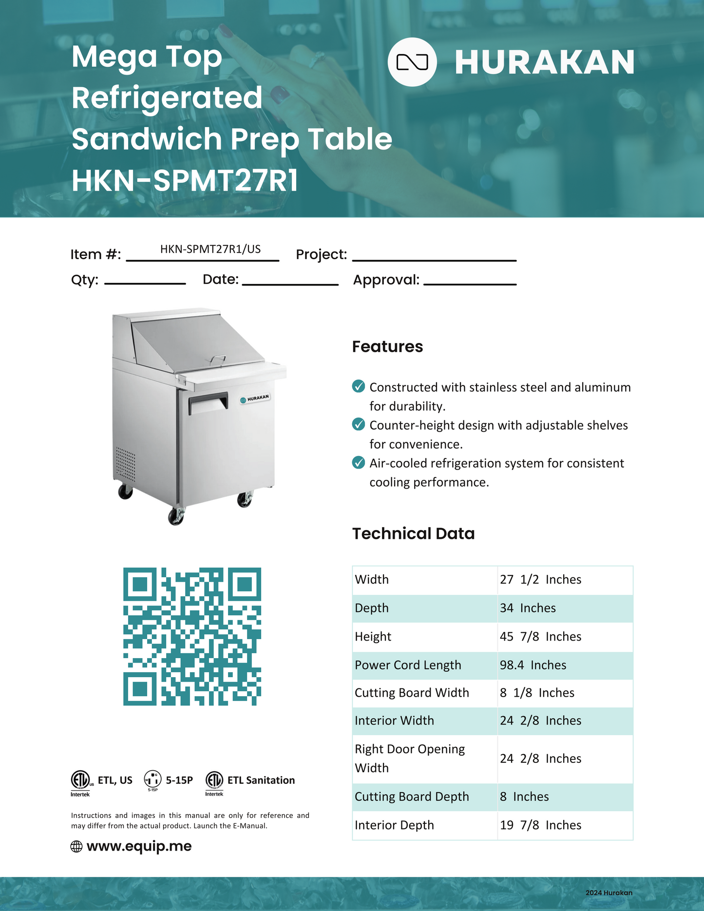 Mega-Top Sandwich Prep Table