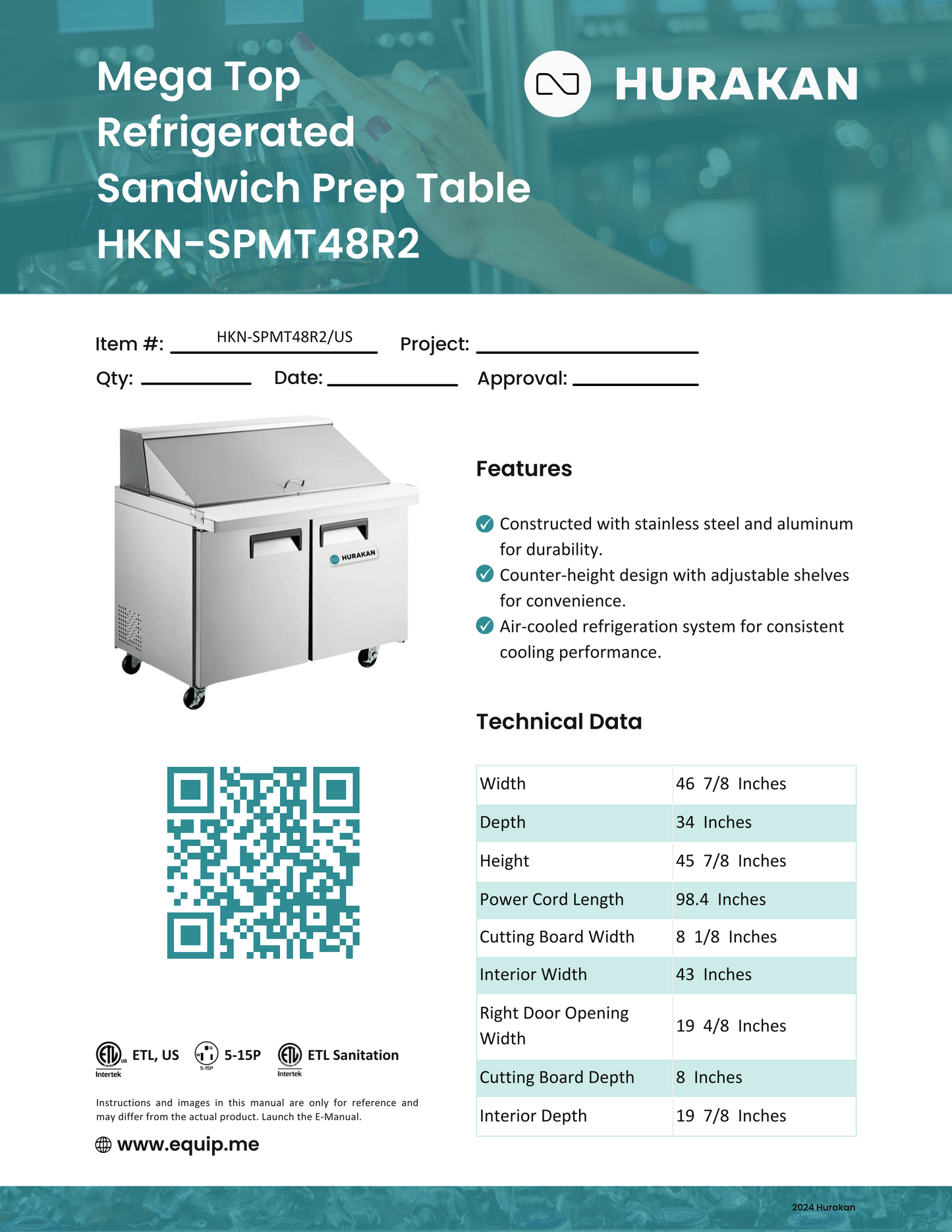 Mega-Top Sandwich Prep Table