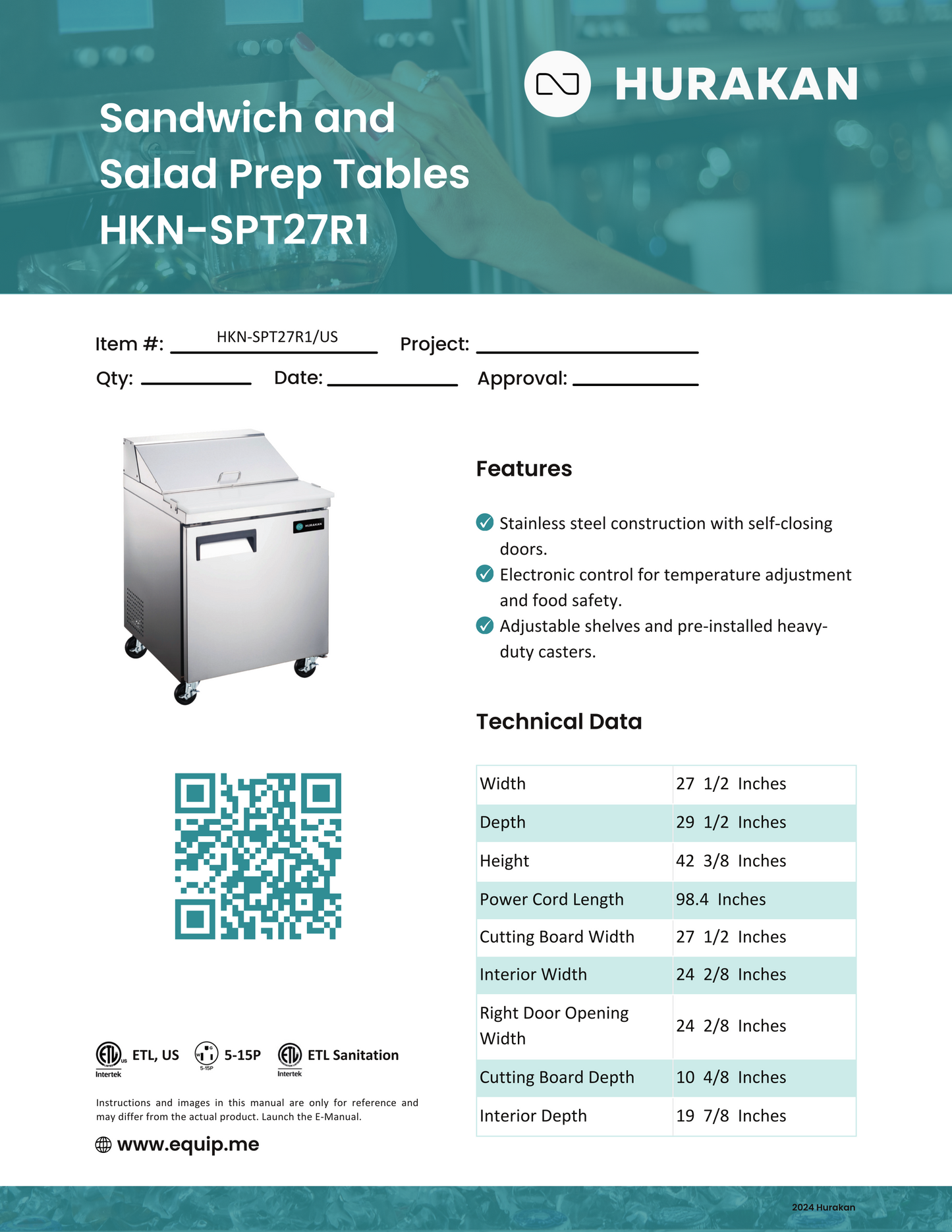 Sandwich Prep Table