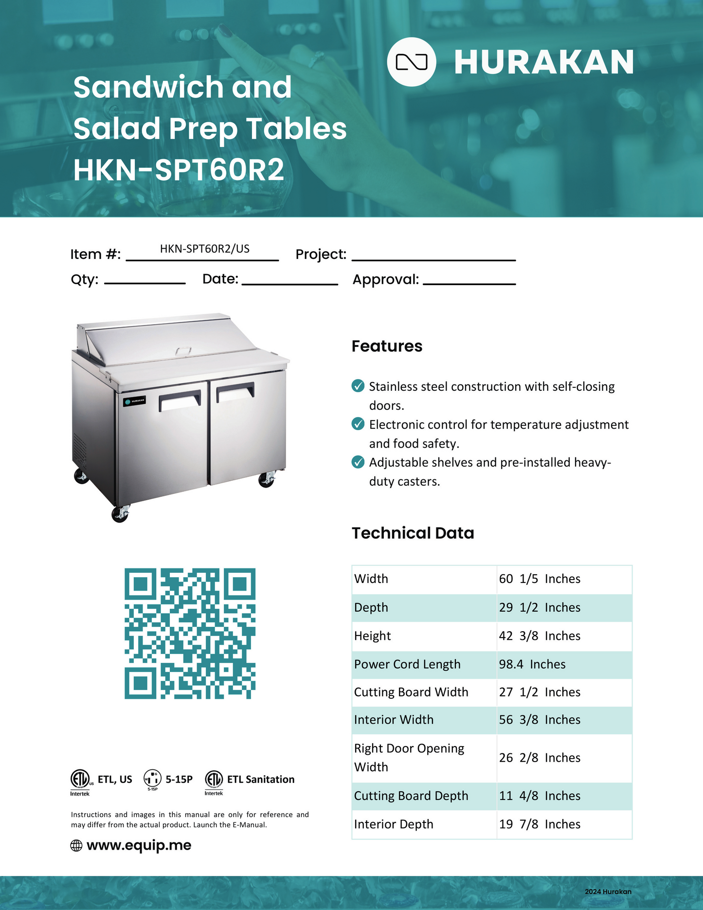 Sandwich Prep Table