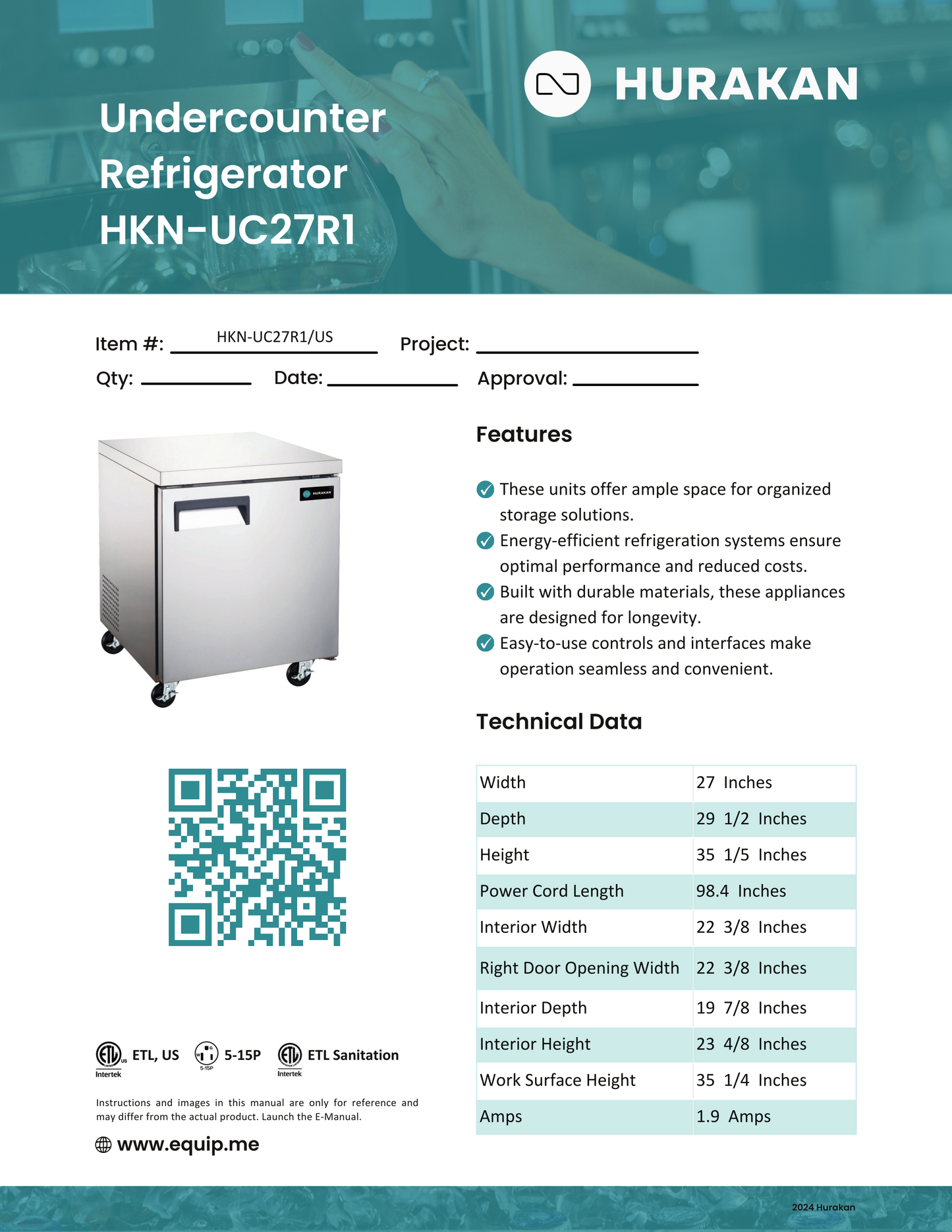 Under-Counter Refrigerator
