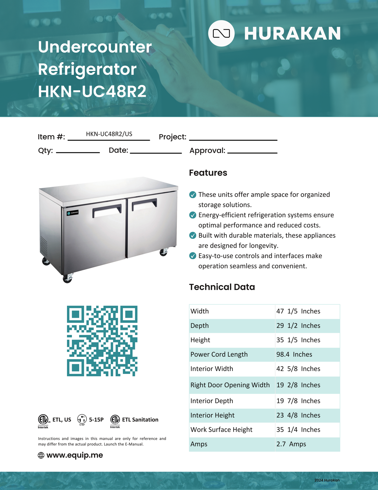 Under-Counter Refrigerator